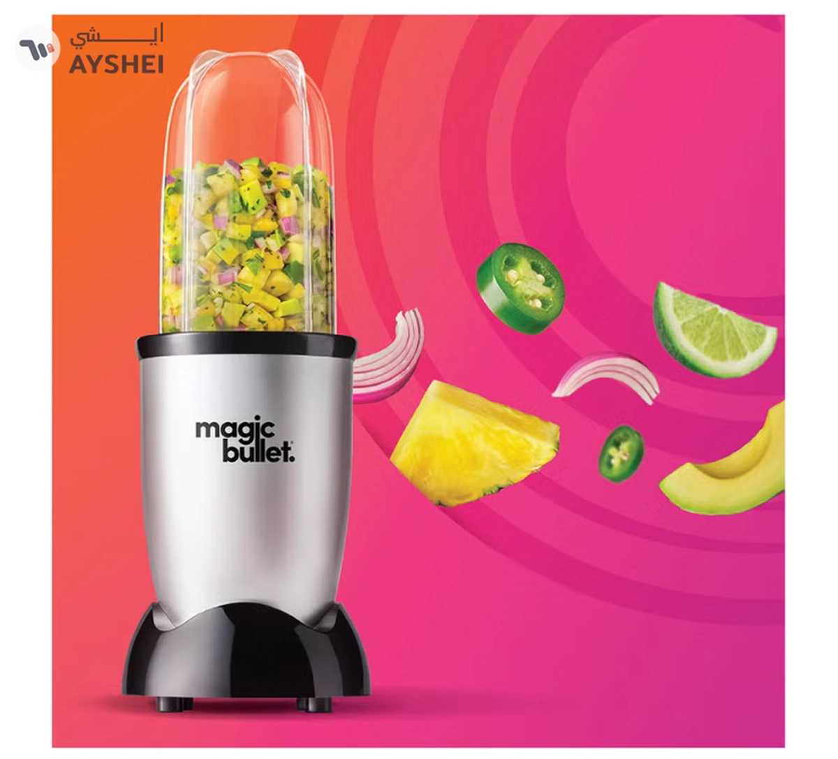 Magic Bullet 9-Piece High-Speed Blender/Mixer System 532 ml 400 W MB4-1012 Silver/Clear/Black-4-4