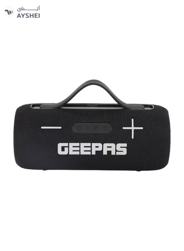 GEEPAS Water Resistant Bluetooth Speaker- GMS11201/ 5-7 Hours Playtime, TF, USB, AUX/ Rechargeable Battery, Enhanced Quality, Portable Party Vibes/ RGB Light Effects, Perfect for Parties, Picnics, Entertainment, etc.