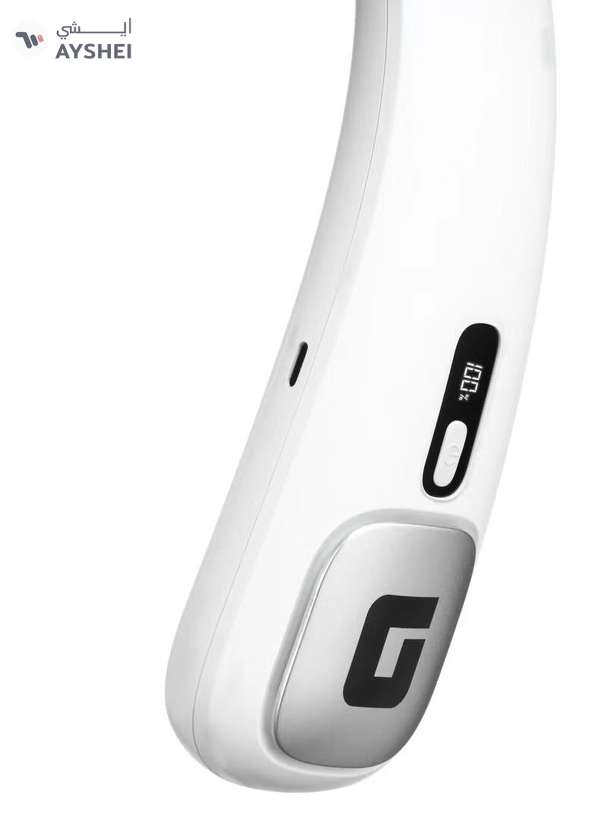 GEEPAS Portable Neck Fan- GF21227/ 6 Hours Long Working Time, 3 Speed Levels/ Digital Display, Lightweight, Rechargeable for Indoor and Outdoor Use/ Silent, Safe and Secure/ White, 2 Years Warranty GF21227 white-2-2