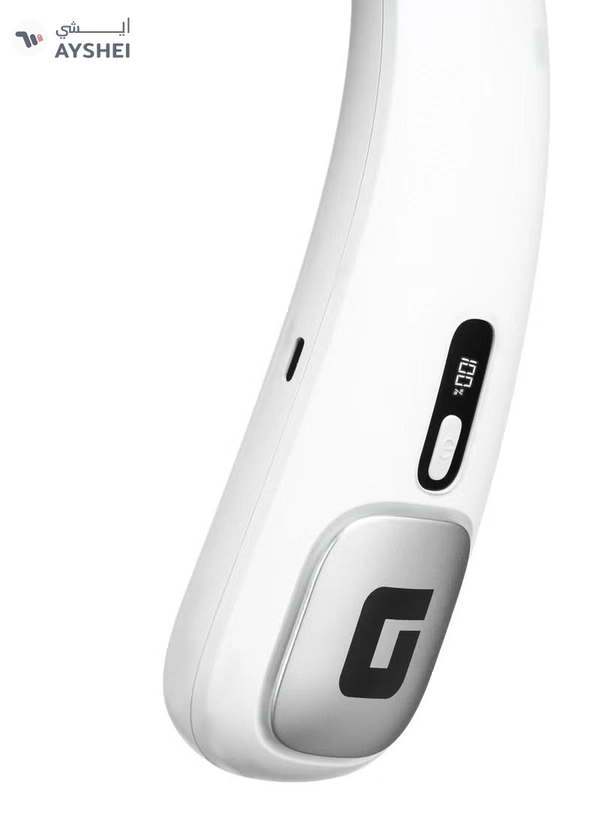 GEEPAS Portable Neck Fan- GF21227/ 6 Hours Long Working Time, 3 Speed Levels/ Digital Display, Lightweight, Rechargeable for Indoor and Outdoor Use/ Silent, Safe and Secure/ White, 2 Years Warranty GF21227 white