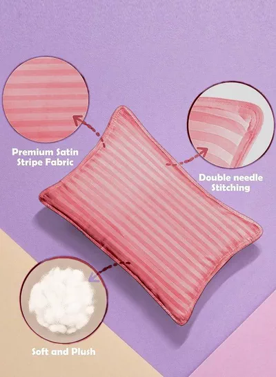 Toddler Baby Sleeping Pillows, Soft Cotton Blend Cover with Polyester Filling, Perfect for Home & Hotel Rooms, Pack of 2 Available in Elegant Maroon Color-3