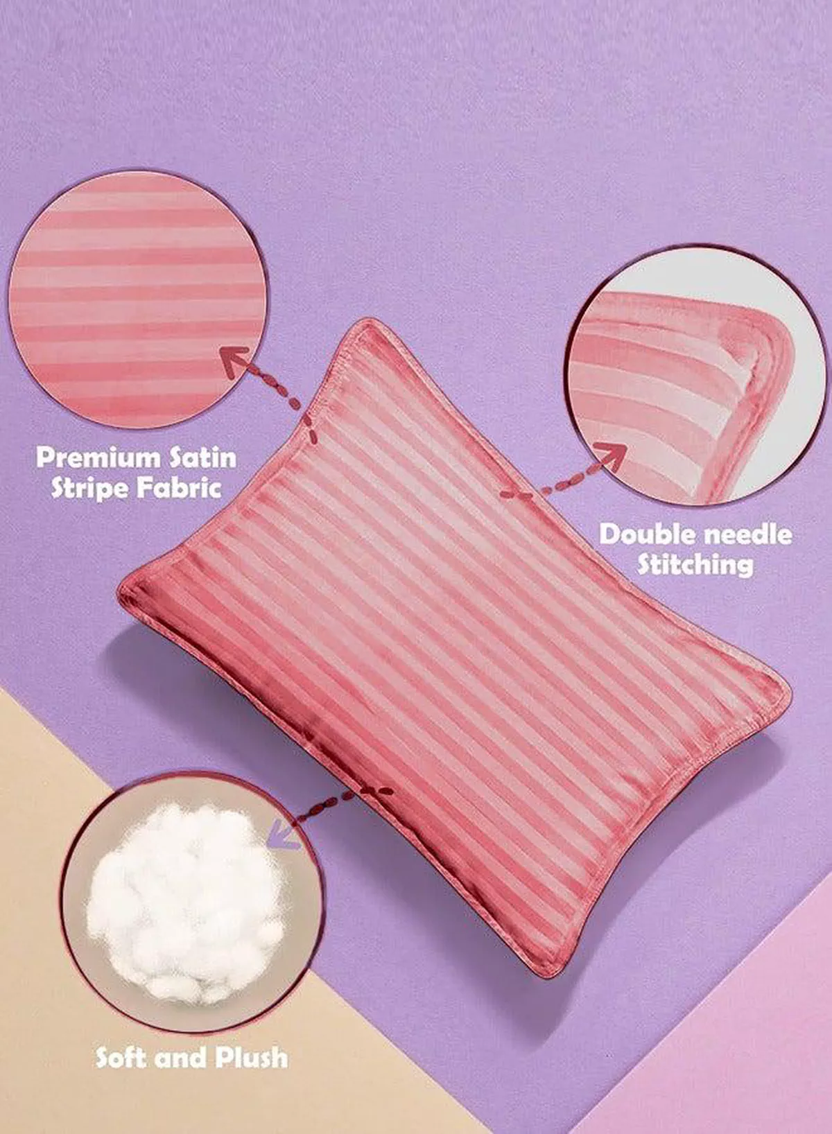 Toddler Baby Sleeping Pillows, Soft Cotton Blend Cover with Polyester Filling, Perfect for Home & Hotel Rooms, Pack of 2 Available in Elegant Maroon Color-3-3