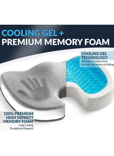 Eworld Gel Enhanced Seat Cushion with Non-Slip Bottom, Built-in Handle and Machine-Washable Cover-4