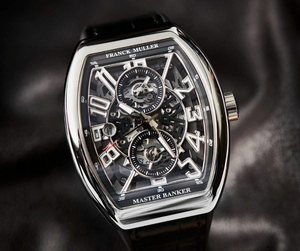 Franck Muller Master Banker Skelton 45mm Steel Case with Leather | Condition: New | Year of production 2026 | Original box | Original papers