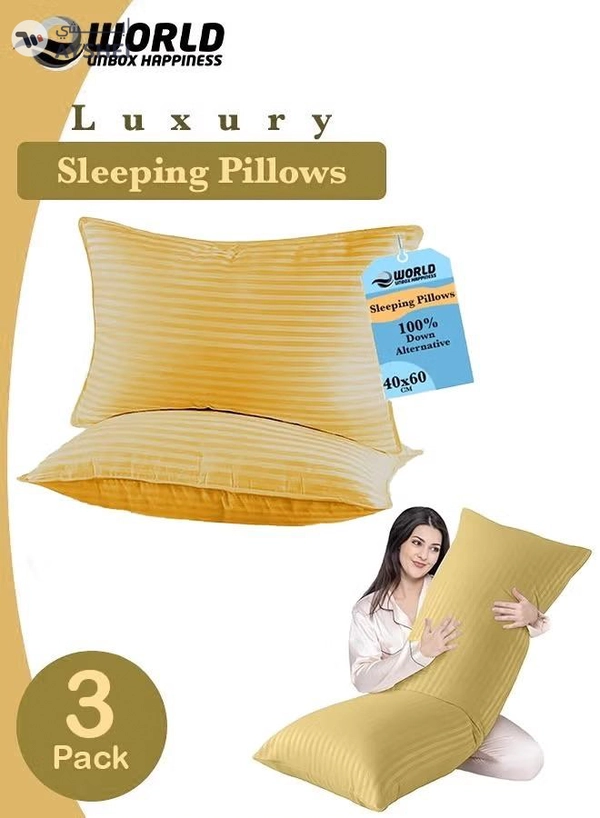 Eworld 3-piece Bedding Set Includes 2 Premium Bed Pillows & 1 Full-Body Pillow for Adults