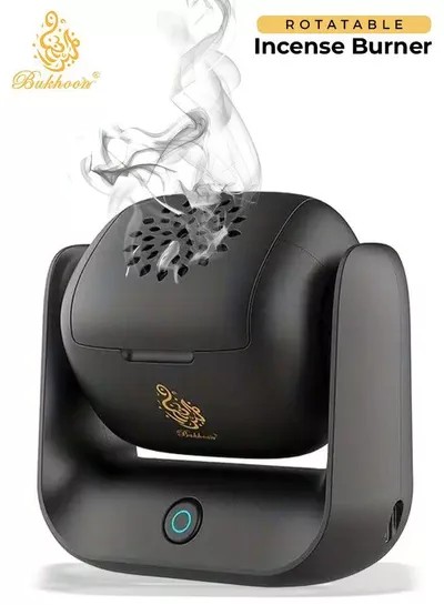 Rotating Electric Incense Burner with 90° Adjustable Angle, LED Indicator, 700°C High-Temperature Heating, 1500mAh Rechargeable Battery, and Type-C Fast Charging, Perfect for Bukhoor, Home, Office, and Car-0