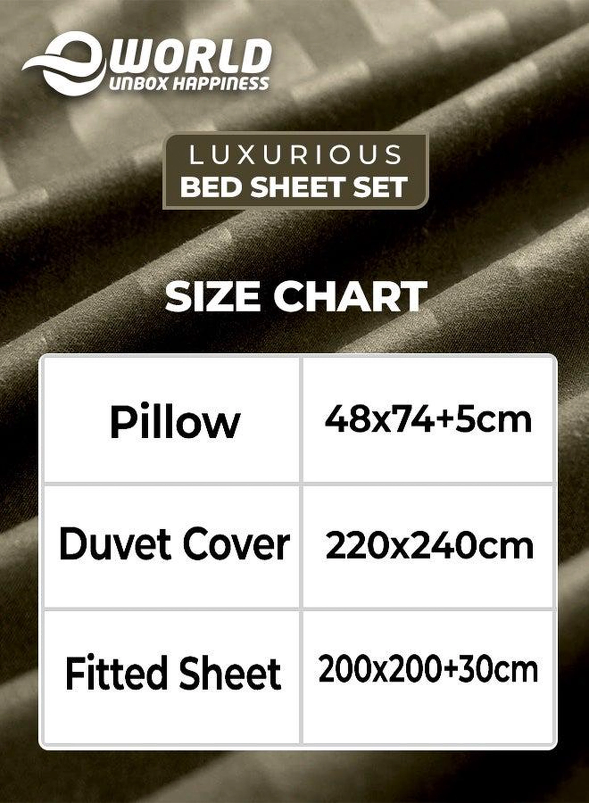 4-Piece Luxury King Size Dark Olive Green Striped Bedding Set Includes 1 Duvet Cover (220x240cm), 1 Fitted Bed Sheet (200x200+30cm), and 2 Pillow Cases (48x74+5cm) for Ultimate Hotel-Inspired Sophistication-3-3