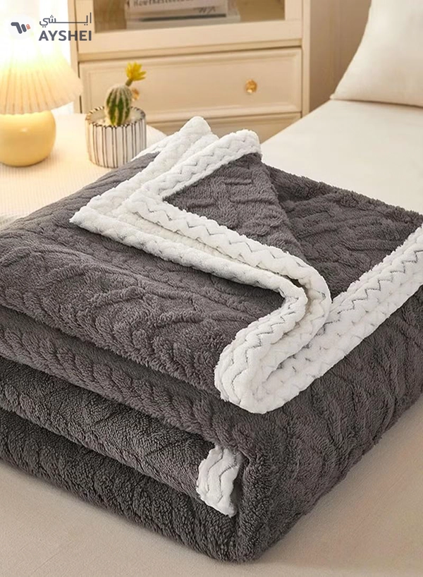 DubaiGallery Flannel Simple Double Layer Quilted Quilt, Winter Bed Sheet Quilt, Composite Leisure Blanket Warm blankets in winter