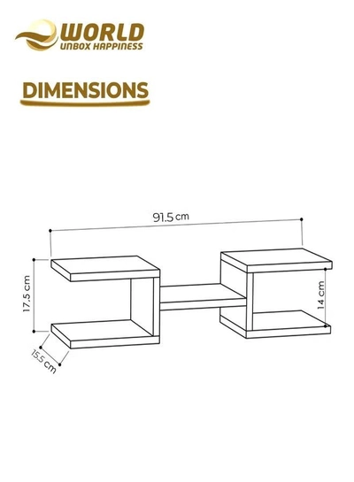 Eworld Set of 2 Modern Crab Floating Shelves-1
