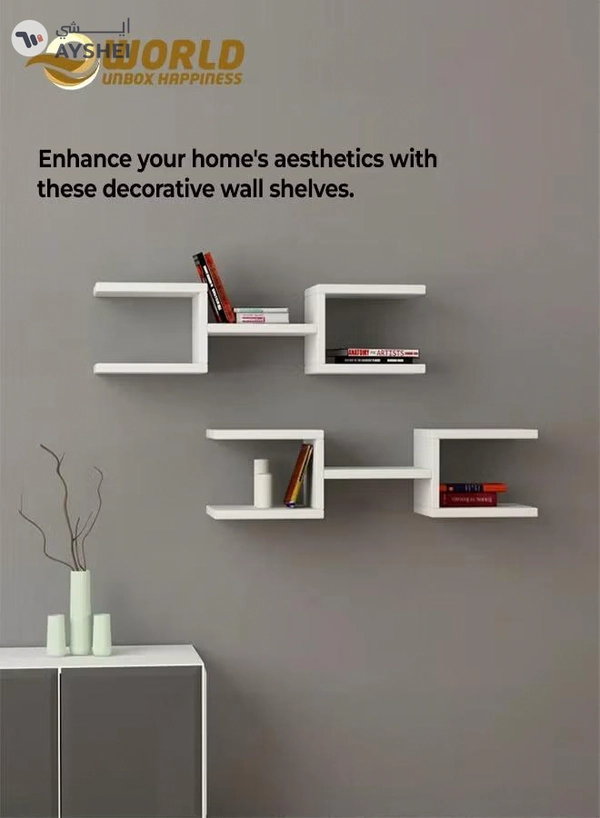 Eworld Set of 2 Modern Crab Floating Shelves