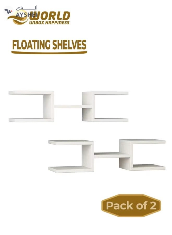 Eworld Set of 2 Modern Crab Floating Shelves