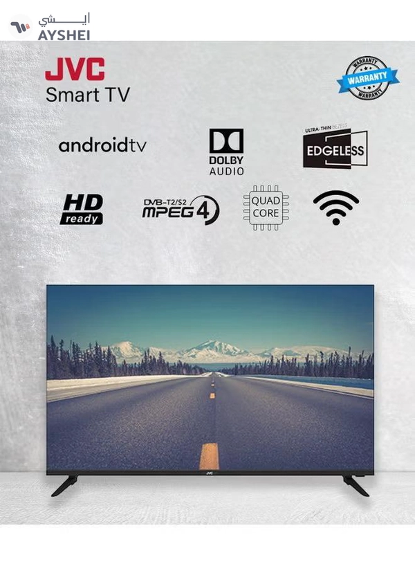 JVC 50-Inch Edgeless 4K UHD Smart TV with VIDAA OS, 60Hz, Bluetooth Remote Paired with 2.0 Channel 30W Soundbar, Bluetooth, USB, FM Radio LT-50N7105+SOUNDBAR Black