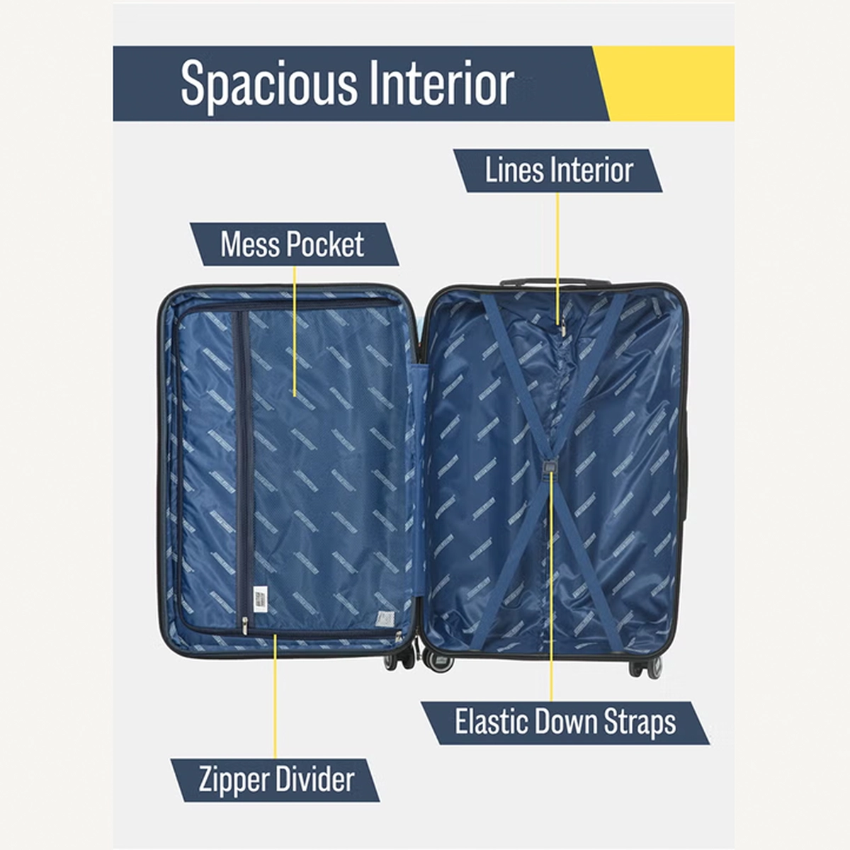 British Tourister British Tourister 3-Piece ABS Hard Shell Luggage Set (20/24/28 Inch) with Expandable Layer – Lightweight Suitcases with Spinner Wheels, Aluminium Trolley – Travel Trolley Bag Set-3-3