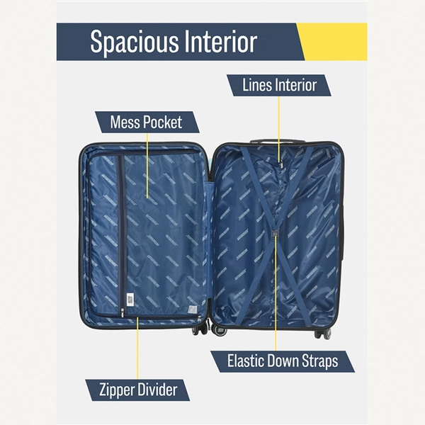 British Tourister British Tourister 3-Piece ABS Hard Shell Luggage Set (20/24/28 Inch) with Expandable Layer – Lightweight Suitcases with Spinner Wheels, Aluminium Trolley – Travel Trolley Bag Set