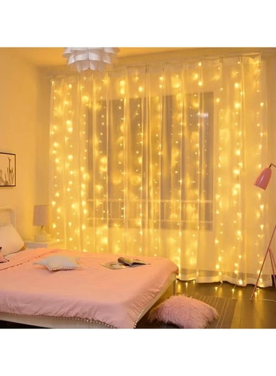 DubaiGallery Window Star Lights 5M LED String Light Curtain Fairy Star Light Decoration for Indoor Party Wedding Bedroom (Star-Warm White)-0
