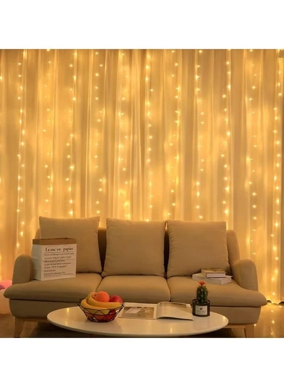DubaiGallery Window Star Lights 5M LED String Light Curtain Fairy Star Light Decoration for Indoor Party Wedding Bedroom (Star-Warm White)-1