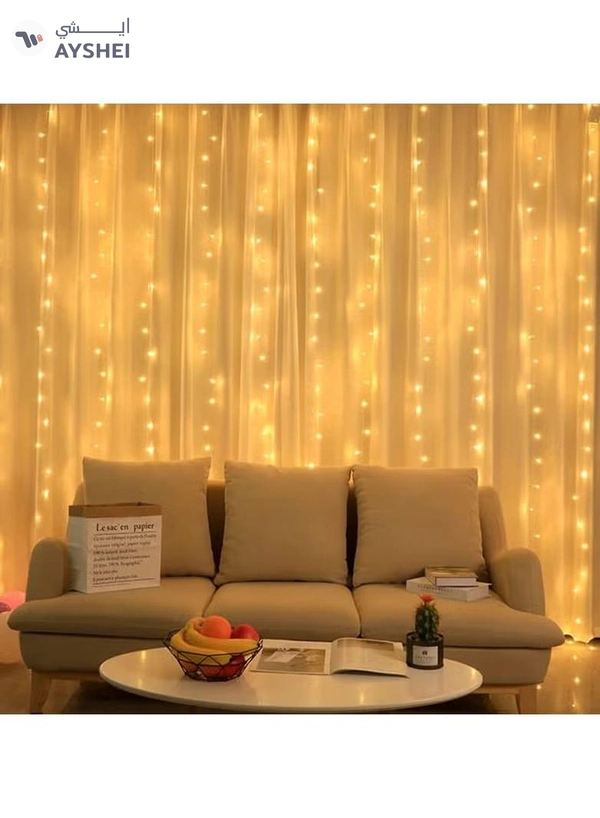 DubaiGallery Window Star Lights 5M LED String Light Curtain Fairy Star Light Decoration for Indoor Party Wedding Bedroom (Star-Warm White)