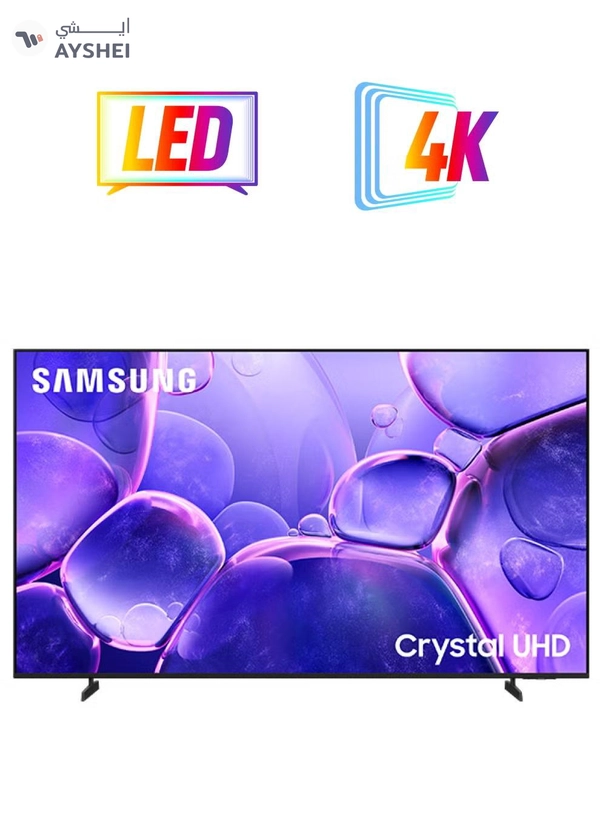 Samsung 70 Inch Crystal UHD TV, U8000F, 4K, Crystal Processor 4K, MetalStream Design, Knox Security, Endless Free Content, Smart TV, UA70U8000FUXZN (2025 - UAE Version) U8000F BLACK