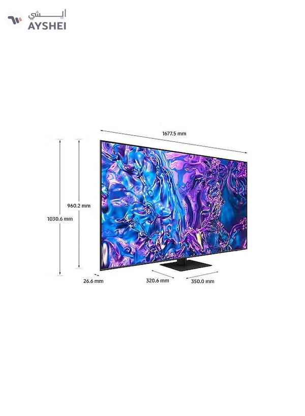 Samsung 75-Inch QLED 4K Q70D Tizen OS Smart TV with 4K AI Upscaling, Quantum Dot, AirSlim Design With 2.0 Channel Soundbar 30W, HDMI ARC, Bluetooth, USB, MP3, FM Station 75Q70D+SOUNDBAR Grey