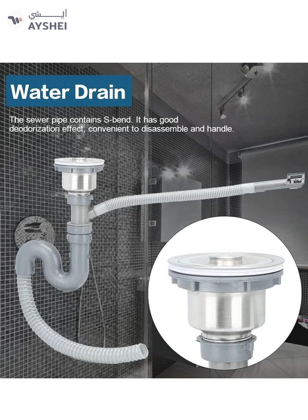 ABBASALI Double Bowl Sink Normal Type, Stainless Steel Kitchen Sink-Chrome Finish With Sink Mixer