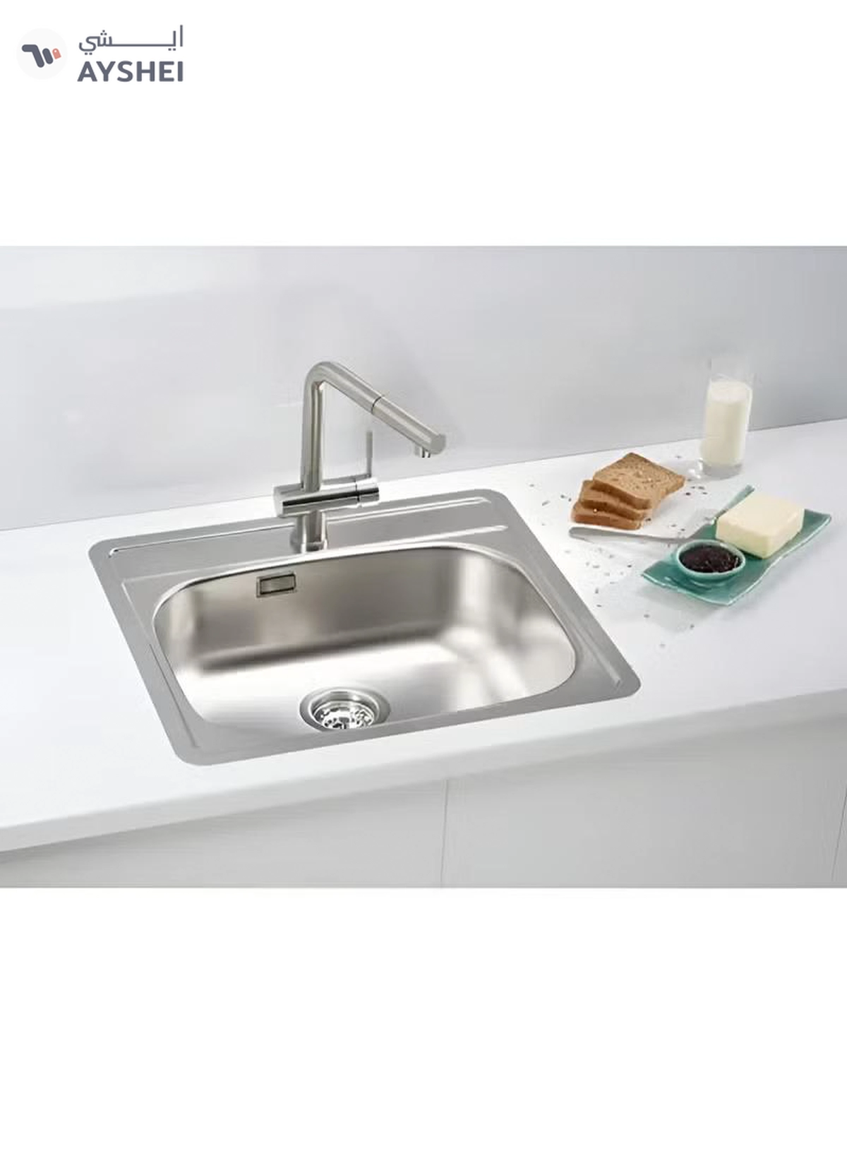 ABBASALI Double Bowl Sink Normal Type, Stainless Steel Kitchen Sink-Chrome Finish With Sink Mixer-2-2