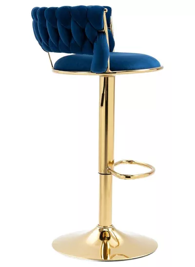 Luxury bar Stool,Modern Round Adjustable Reception Chair, Gold Velvet Bar Chair, Kitchen high Dining Chair , Height Adjustable and 360° Swivel. Suitable for bar, Home, office, Cafe-1