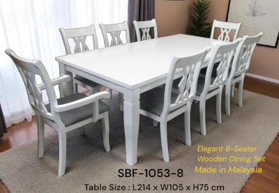 SB1053 Dining Set, 8 Seater, Solid Wood-0