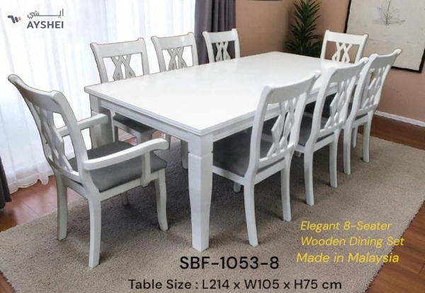 SB1053 Dining Set, 8 Seater, Solid Wood