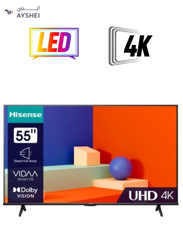 Hisense 4K UHD Smart Television 55inch (2023 Model) 55A62KS Black