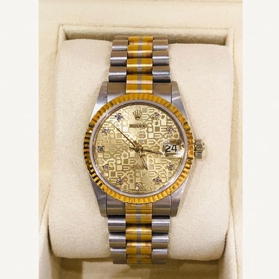 Rolex Datejust 31 | 31mm Tridor Full Gold with Champagne Jubilee Diamond Dial | Used (Good) | Original box | No original papers-6