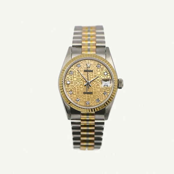Rolex Datejust 31 | 31mm Tridor Full Gold with Champagne Jubilee Diamond Dial | Used (Good) | Original box | No original papers