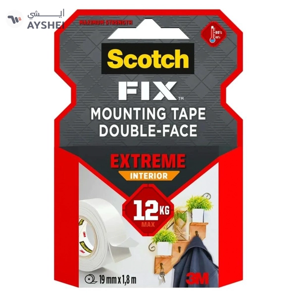 Scotch Fix Double-Face Transparent Mounting Tape – Strong, Invisible Adhesive for Interior Applications