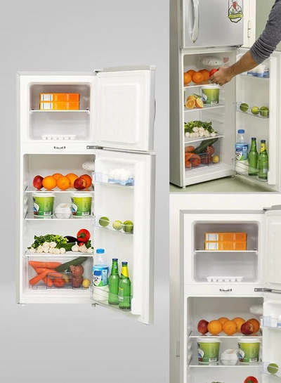 GEEPAS 180LGross/ 132L Net Capacity, Double Door Refrigerator - Durable Double Door Refrigerator, Fast Cooling & Preserves Freshness, Low Noise, Energy Efficient, In-Built Deodorizer, Tempered Glass Shelves , Freezer Capacity-34L 120 W 120 W GRF1856SPN Silver-1