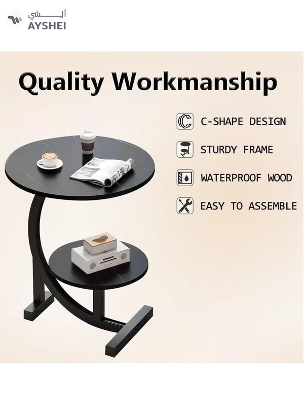 DubaiGallery Multifunctional Side Table, Modern End Table for Home Office, Small Accent Table for Living Room Decor Bedroom Farmhouse, Couch Nightstand Easy Assembly