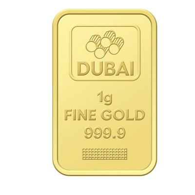 Dubai 1g Pure 999.9 Fine Gold Bar 24KT-1