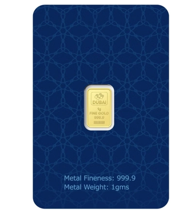 Dubai 1g Pure 999.9 Fine Gold Bar 24KT-3