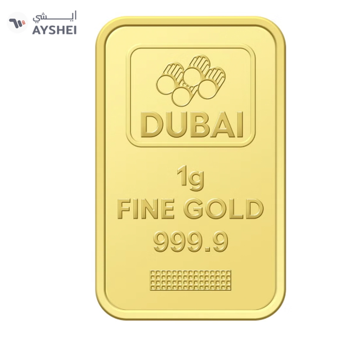 Dubai 1g Pure 999.9 Fine Gold Bar 24KT-1-1