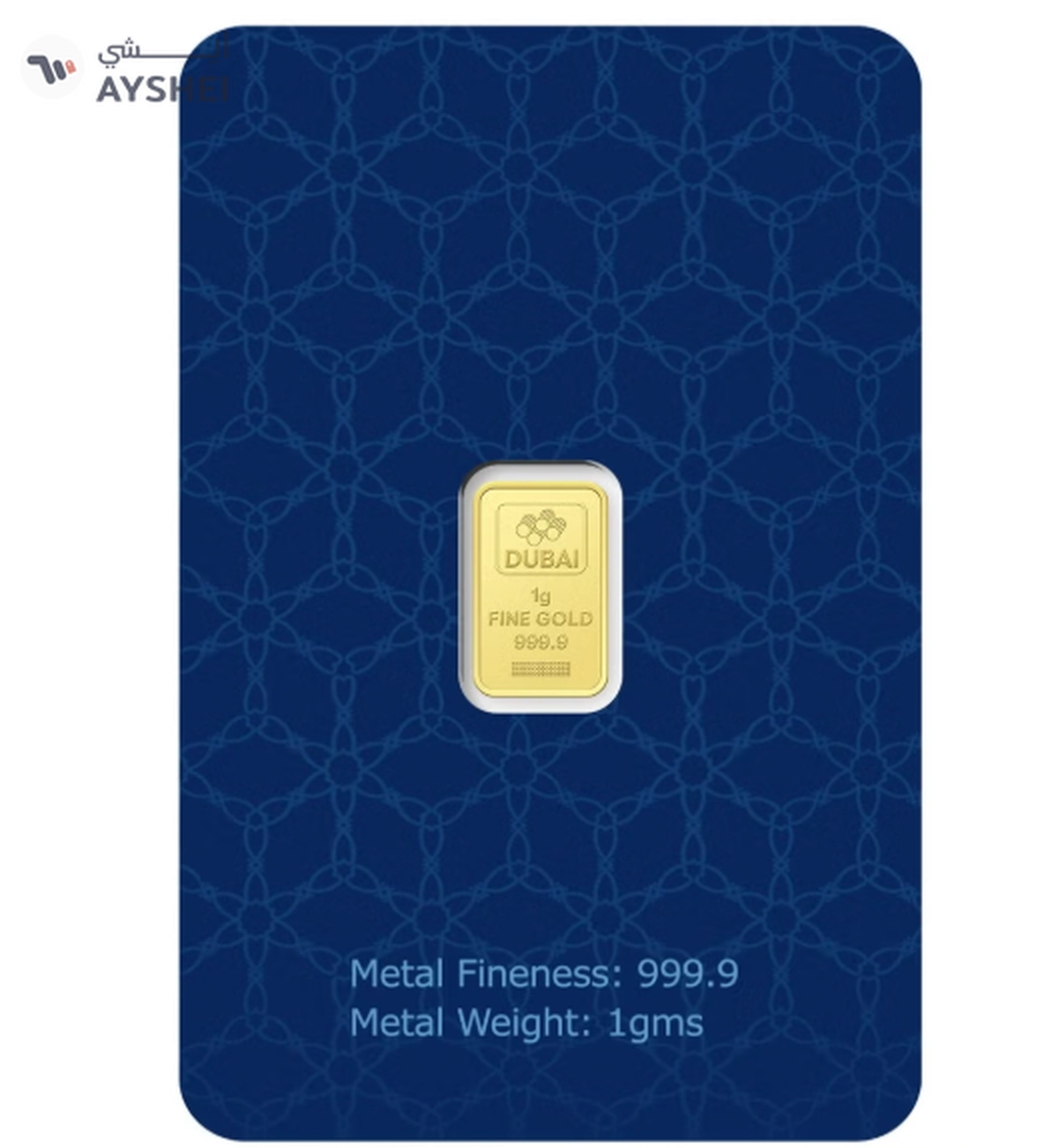Dubai 1g Pure 999.9 Fine Gold Bar 24KT-3-3