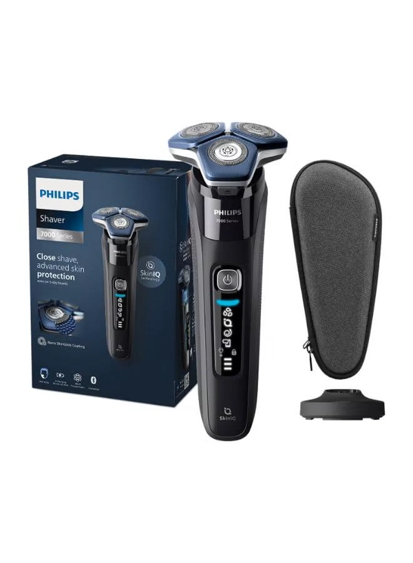 Philips Shaver S7886/35,Wet & Dry Use,Smart SkinIQ Tech for a Close, Comfortable Shave,Flexible Heads, Motion Control Sensor,60min Cordless Use, Travel Case Included Black