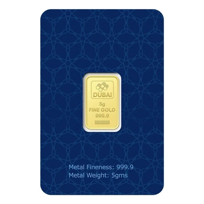 Dubai Gold 5 Grams Pure 999.9 Fine Gold Bar-1
