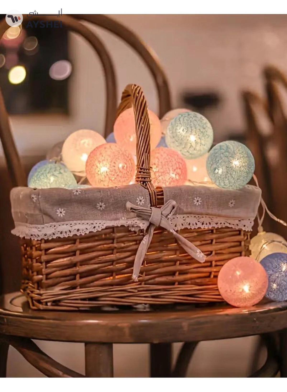 JIHAM Multicolor Cotton Ball String Lights for Bedroom 3M / 9.84Ft 10 LED Cotton Ball Fairy Lights Battery Powered Cotton Ball Lights Indoor Outdoor Party Decoration LED Light-5-5