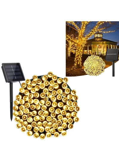 Yuwell Solar Light String LED Decorative Light Solar Powered Fairy Lights 30 Meter 300 LED Multi Modes Solar Outdoor Light String Lights For Home And Outdoor Decoration Warm White-0