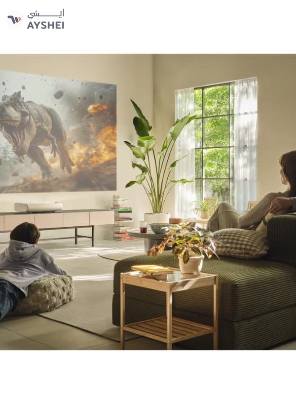 Samsung 90-120 Inch The Premiere 7 Projector, LPU7D, 4K, UHD, Laser Technology, Ultra Short Throw, Powerful Sound, Tizen OS Ultra-short throw Projector, (2024 - UAE Version) SP-LPU7DSAXXZN white