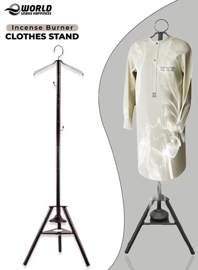Eworld Sturdy Clothes Incense bakhoor Burner Stand, Alloy Steel Hanger with cloth Hooks -0