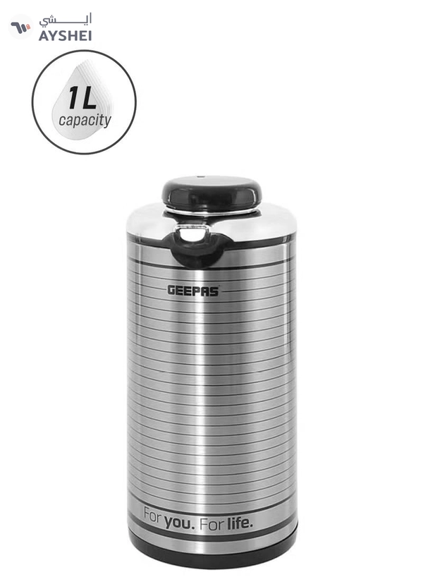 GEEPAS Vacuum Flask Silver/Black