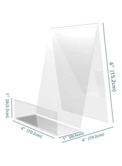 Eworld 5 pieces Acrylic Book Stand with Ledge, Clear Display Easel-1