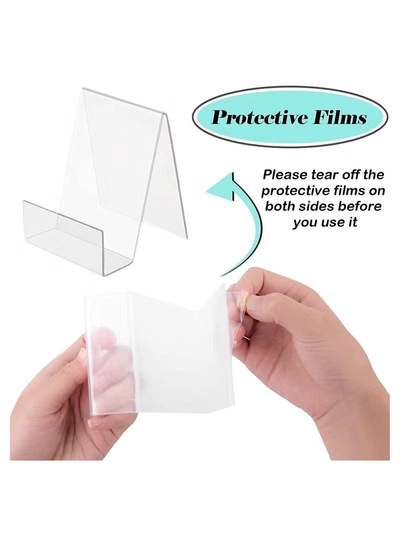 Eworld 5 pieces Acrylic Book Stand with Ledge, Clear Display Easel-5