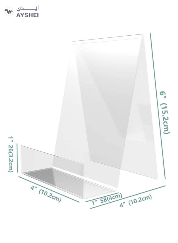 Eworld 5 pieces Acrylic Book Stand with Ledge, Clear Display Easel