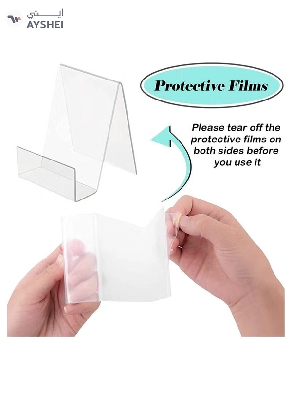 Eworld 5 pieces Acrylic Book Stand with Ledge, Clear Display Easel