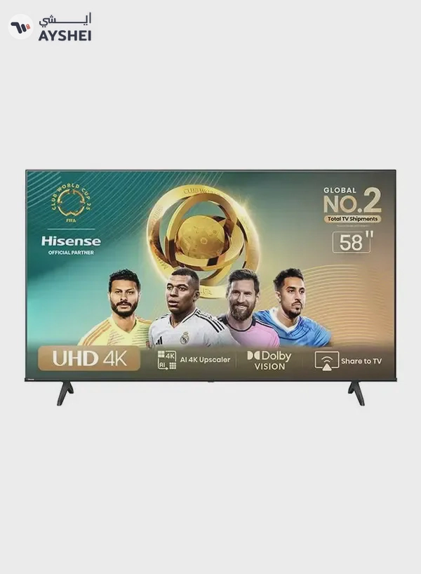 Hisense 4K UHD Smart Television 58 Inch 58A61N Black